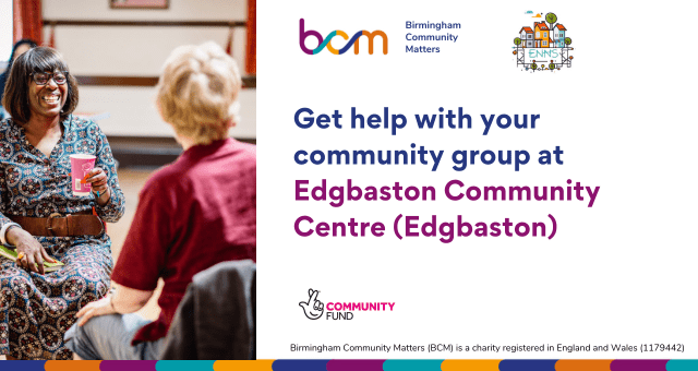 Get help with your community group at Edgbaston Community Centre